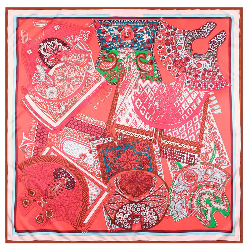 Foulard Carré de Selle de Luxe pour Femme
