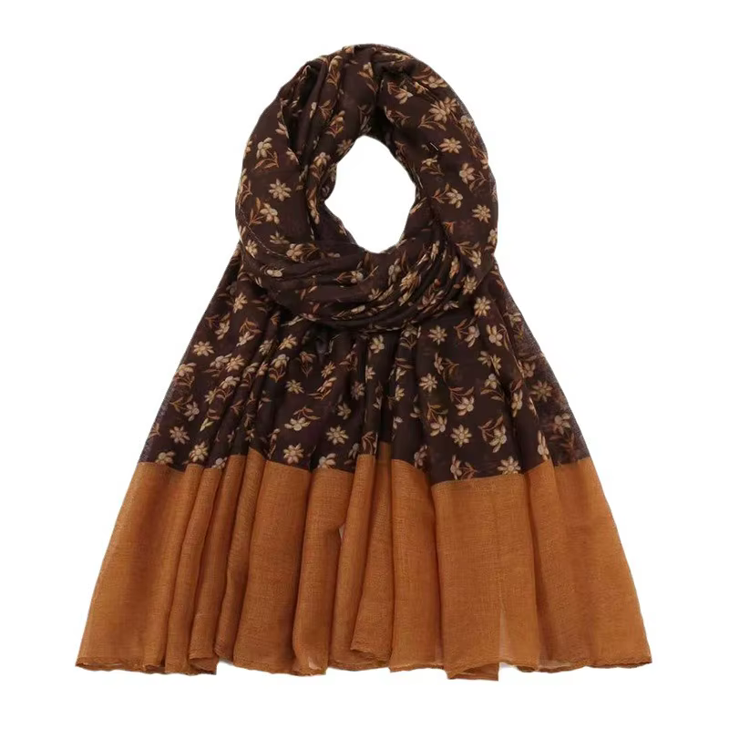Foulards pour femmes coréen Floral artistique Simple à la mode polyvalent doux