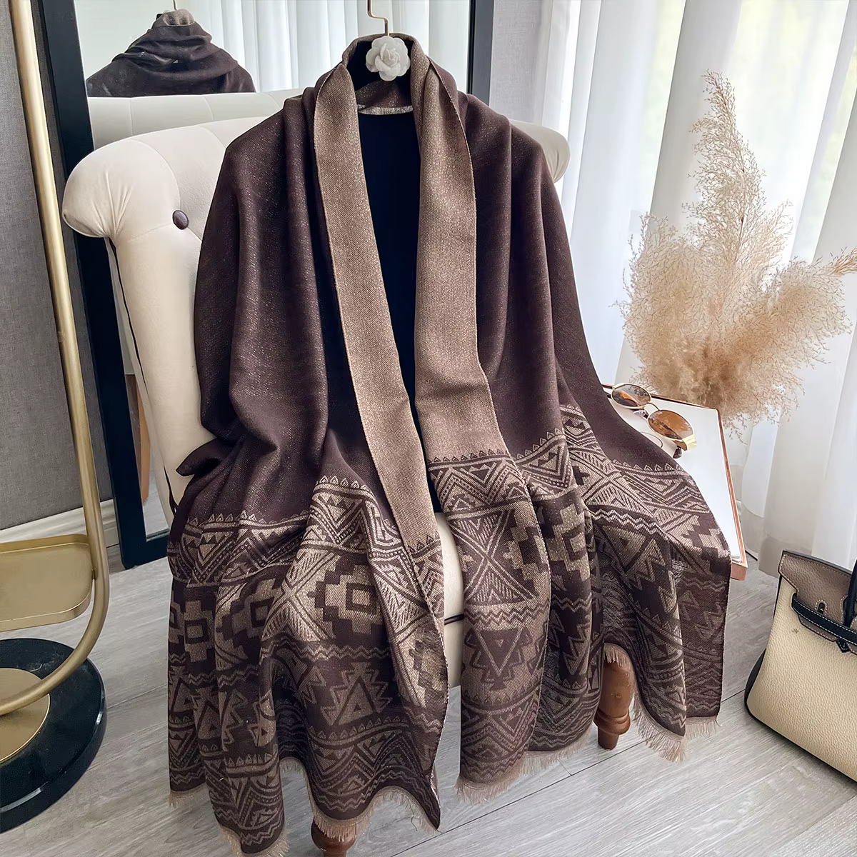 Nouveau élégant dames musulman Hijab fil d'or longue écharpe avec printemps et automne résistant au froid