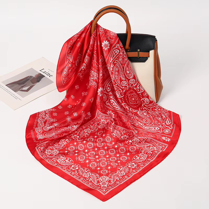 Foulard de styliste imprimé Paisley rétro pour femmes