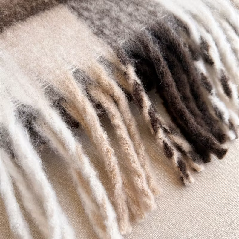 Mode de luxe épaissir écharpe hommes femmes hiver solide gland