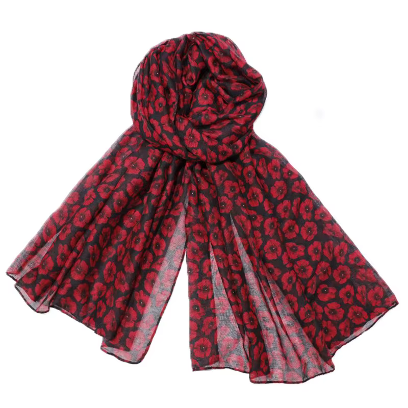 Foulard à imprimé coquelicot pour femme