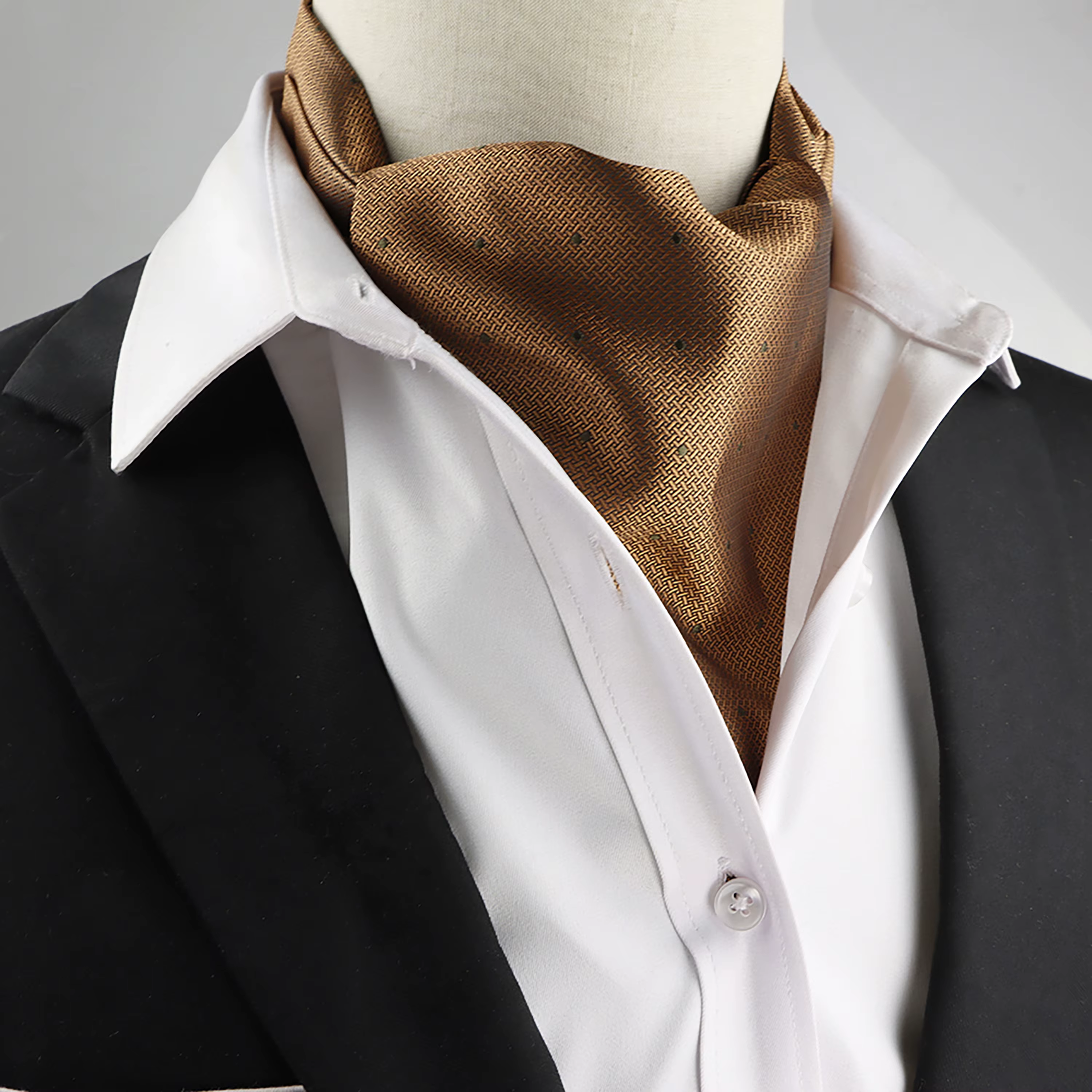 Nouveau Design hommes Ascot écharpe cravate mode Paisley Dot rouge jaune gris