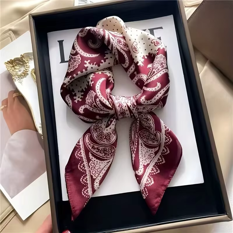 Foulard carré imprimé Paisley pour femmes
