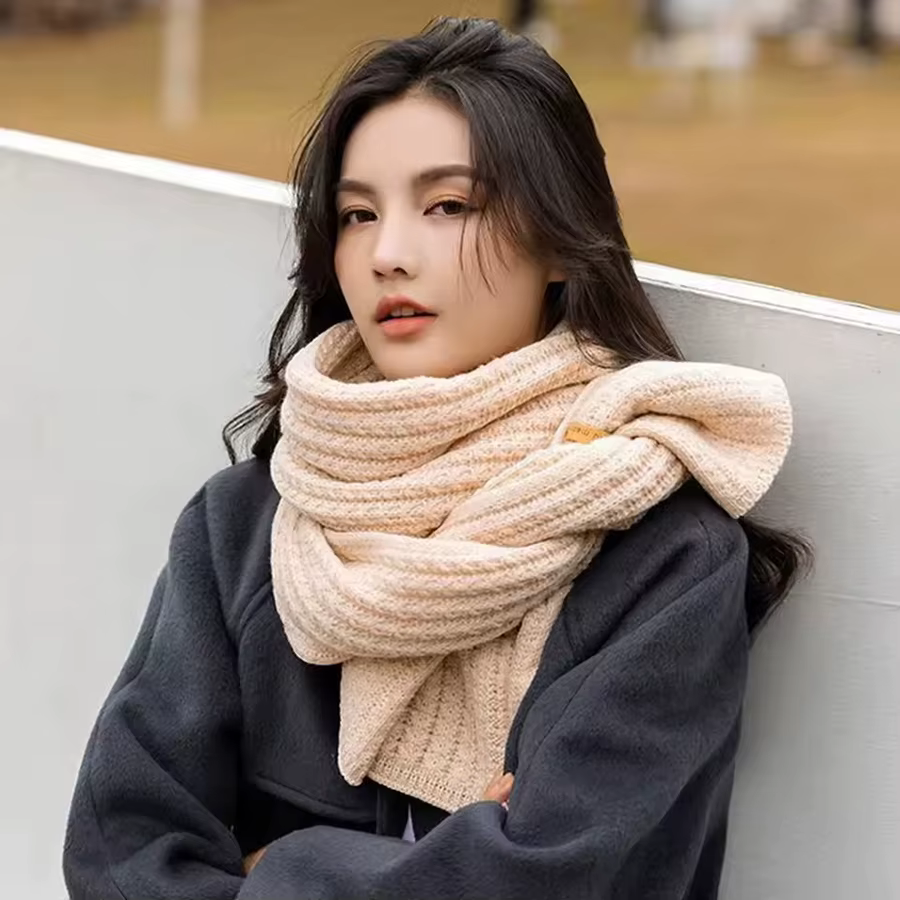 Écharpe d'hiver femmes hommes épais câble tricot enveloppement
