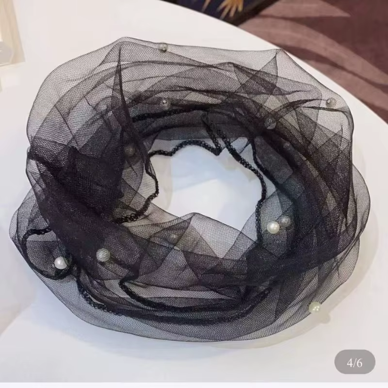 Écharpe en dentelle perlée pour femmes avec maille printemps-été pour la protection du cou