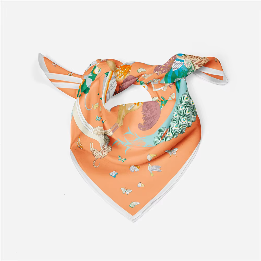 Foulard carré en sergé pour femme, petit hijab, 53cm