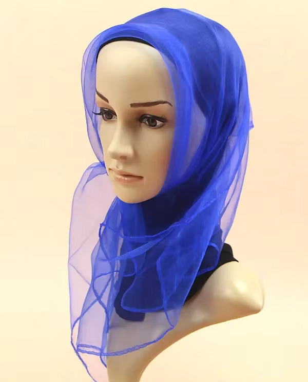 Écharpe en mousseline de soie Organza transparente