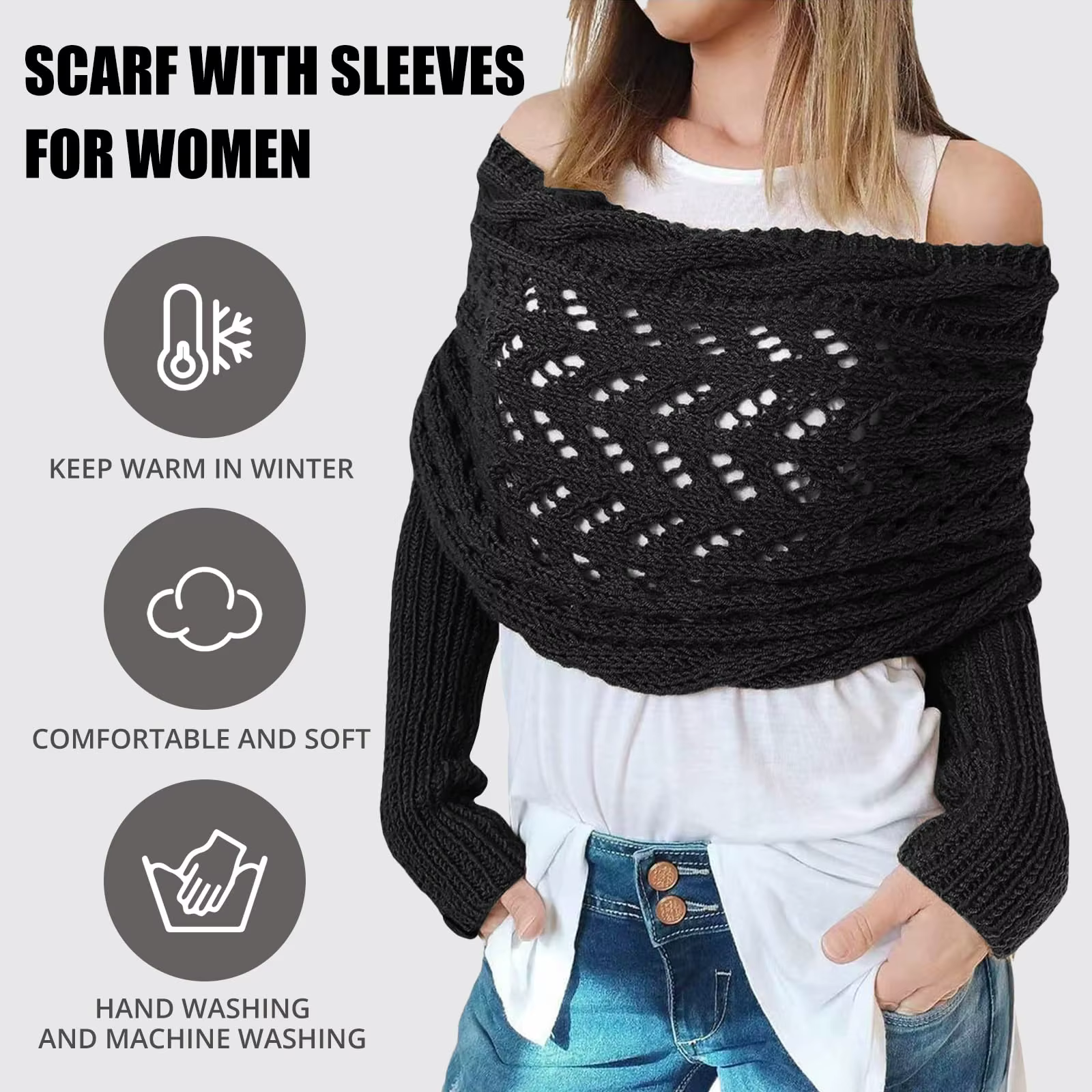 Écharpe avec manches pour femmes
