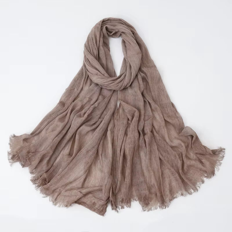 Mode coton lin écharpe froissé conception Hijab moyen-orient