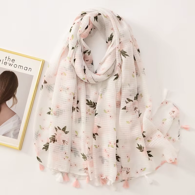 Écharpe en coton de marque de luxe pour femme