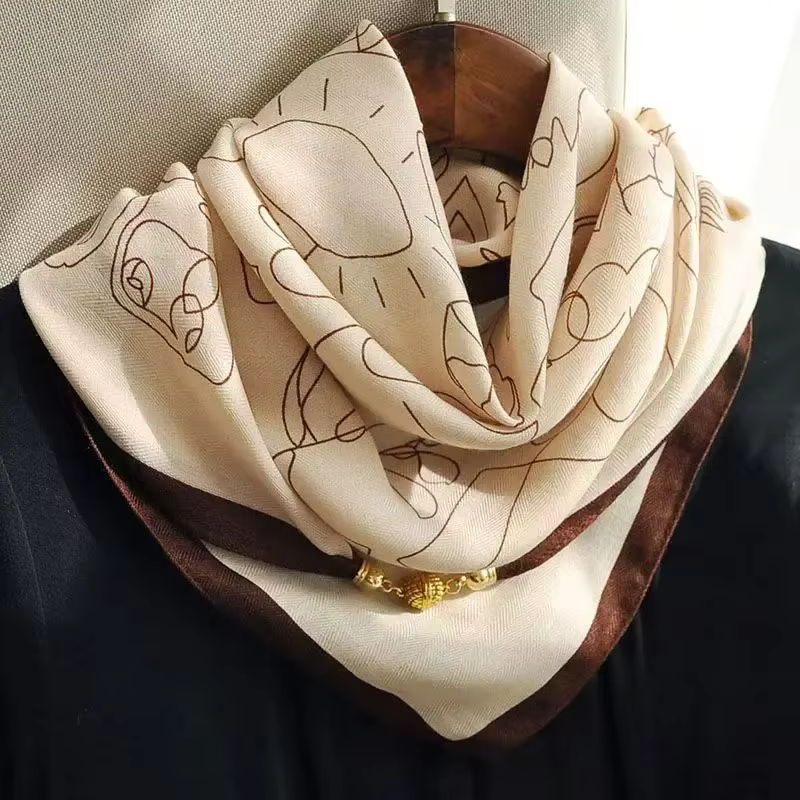 Fermoir magnétique coton écharpe femmes nouveau Style coréen Protection du cou petite