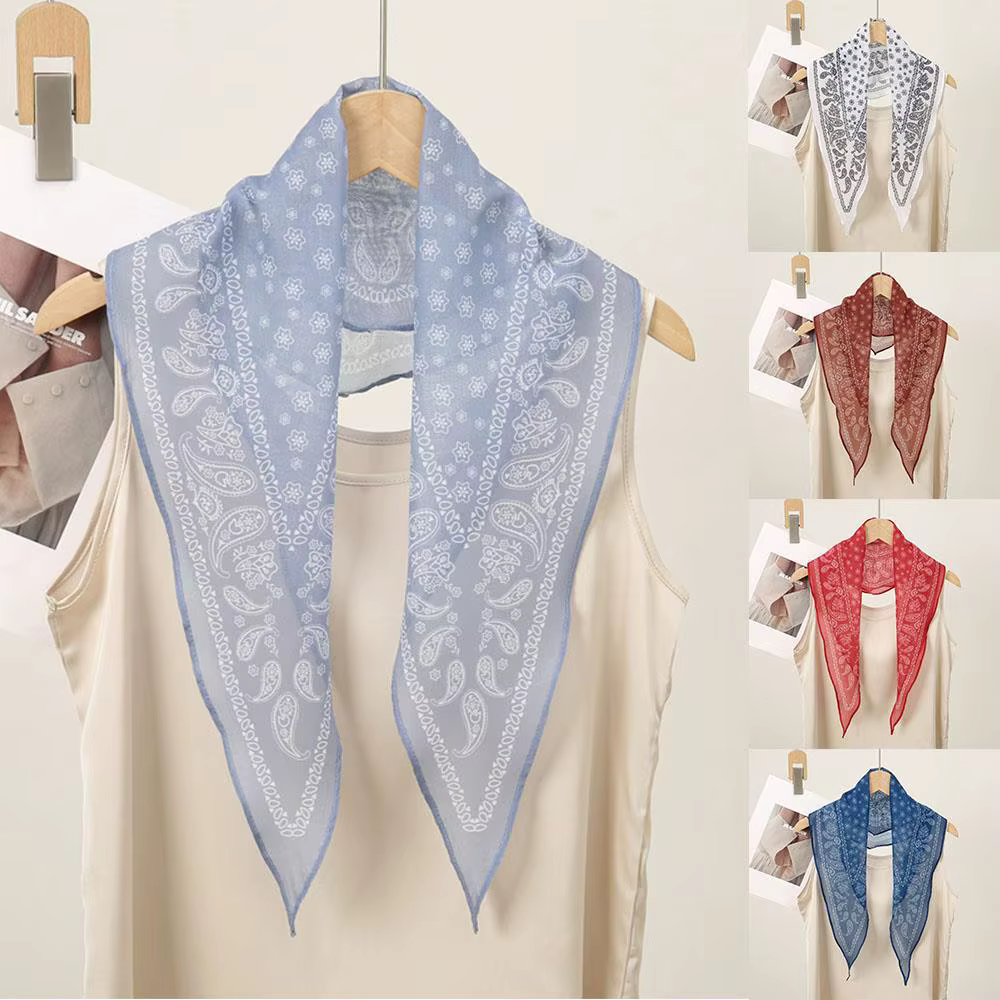 Foulard de cou extérieur châle Paisley rubans de cheveux bandeaux Bandana Triangle