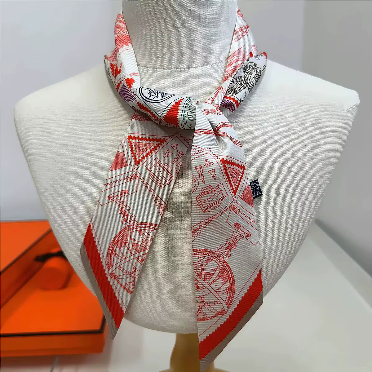 Style français femmes maigre sac écharpe de luxe Imitation sergé soie Foulard ruban cravate foulards pour dames