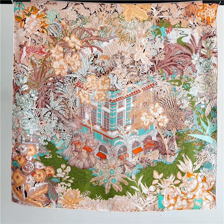Foulard en soie de mûrier marque de luxe femmes foulards carrés Hijab châle enveloppement concepteur femme