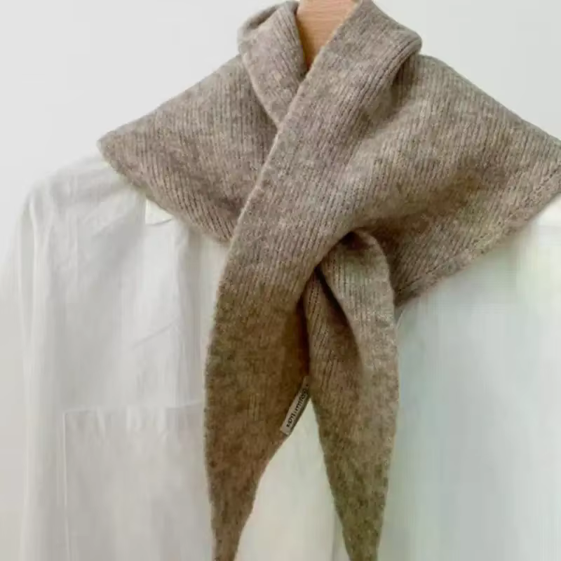 Coupe-vent chauffe-cou chaud triangulaire tricoté écharpe