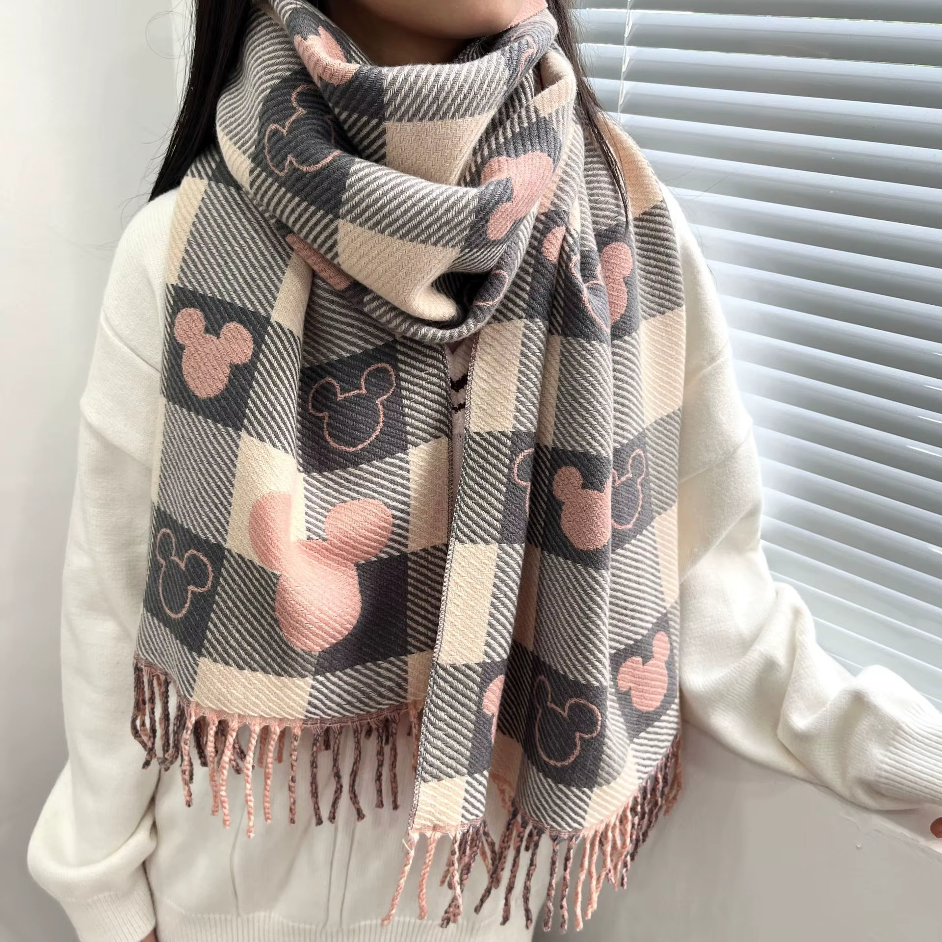 2025 luxe hiver cachemire écharpe femmes nouveau Design chaud Pashmina longs gland foulards femme imprimé châle épais Foulard Bufanda