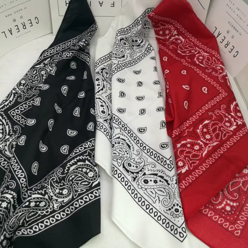 Mode Hip Hop Bandana foulard unisexe noir bandeau de cheveux cou écharpe chapeaux bandes de poignet tête foulards carrés imprimer mouchoir