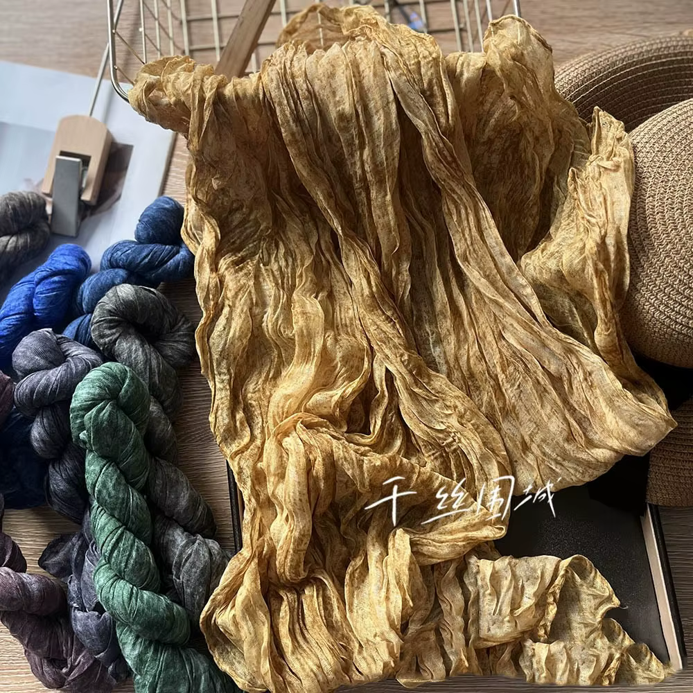 VREOVOR cravate colorant écharpe rétro automne et hiver nouveau Style plissé café mince longue bande châle hommes et femmes soie chaude