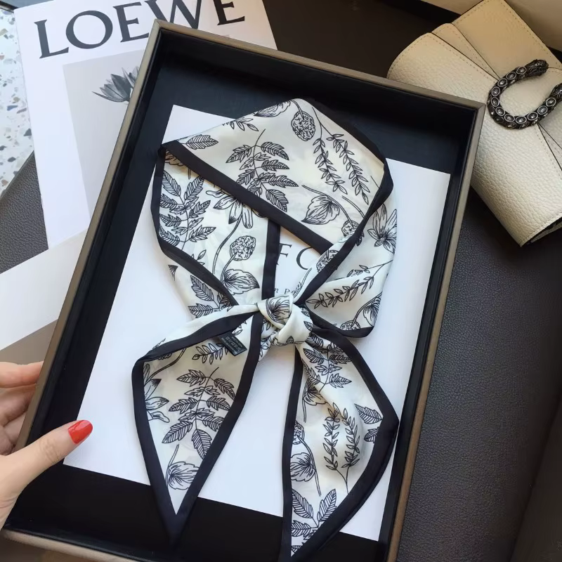 Foulard en ruban imprimé pour cheveux pour femmes