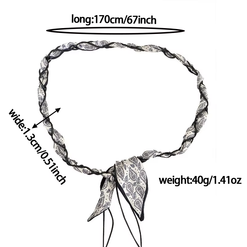 1 ceinture écharpe tressée style bohème