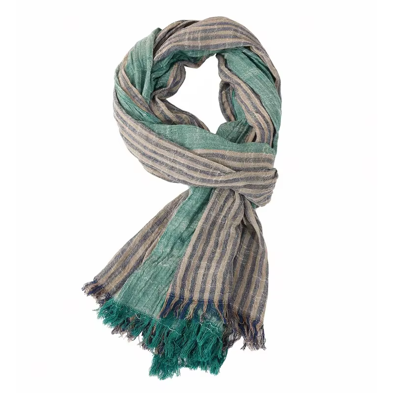 Mode hommes écharpe coton lin rayé foulards automne hiver chaud foulard Pashmina décontracté mâle accessoires Bufandas châles