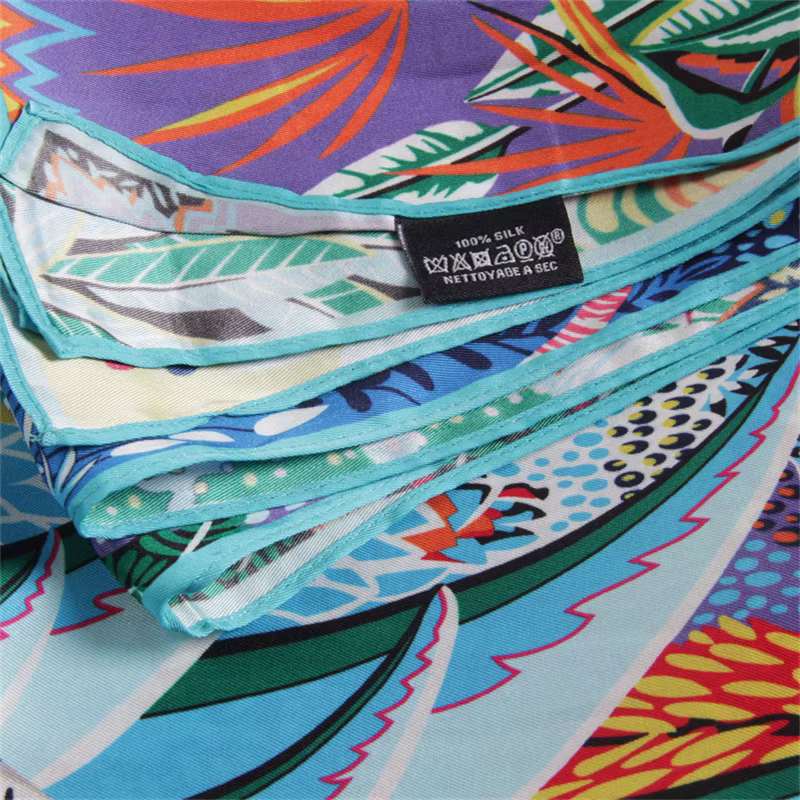 Foulard en soie femmes forêt zèbre imprimé foulards carrés tête Echarpes