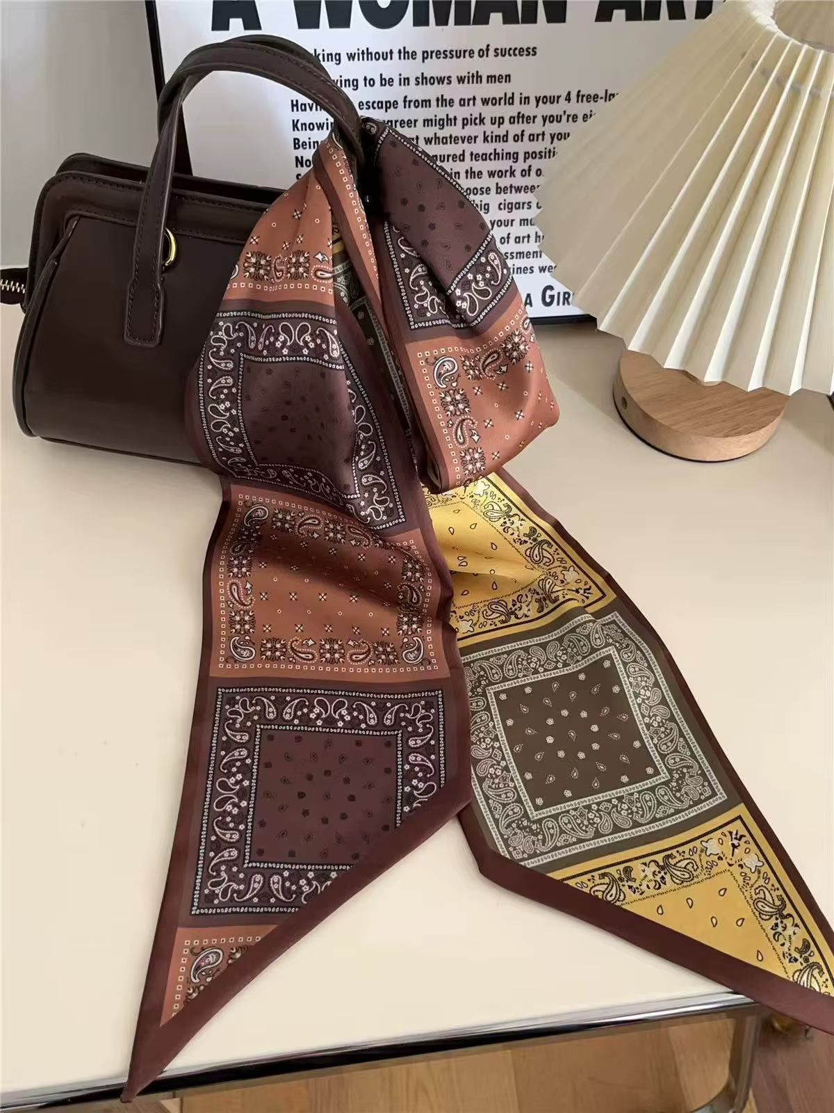 Nouveau Foulard Long en Soie pour Femme