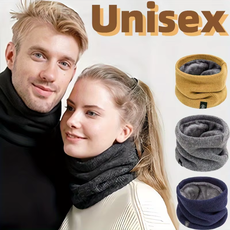 Cache-cou en polaire épaisse d'hiver – Design doux en couleur unie