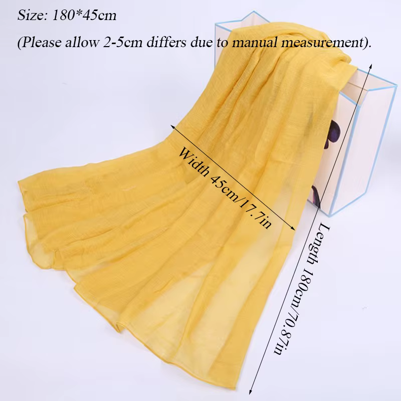 Femmes coton couleur unie écharpe été printemps châles et enveloppes Pashmina plage longue