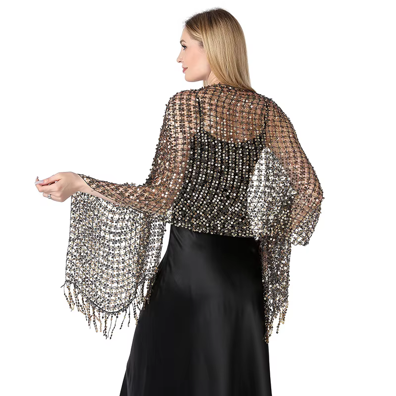 Écharpe à Paillettes Vintage pour Femme
