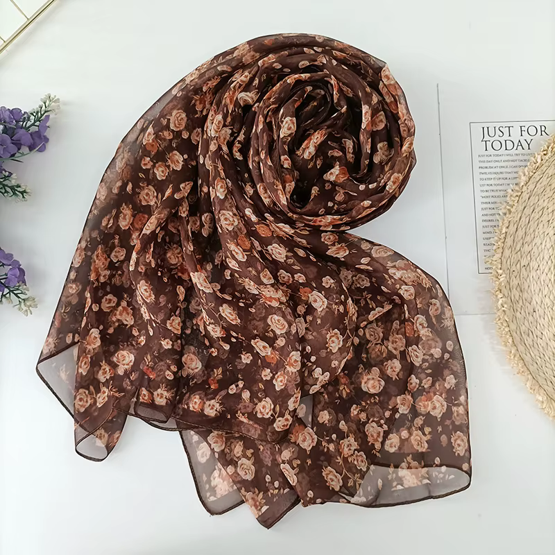 Foulard Georgette en Mousseline de Soie pour Femme