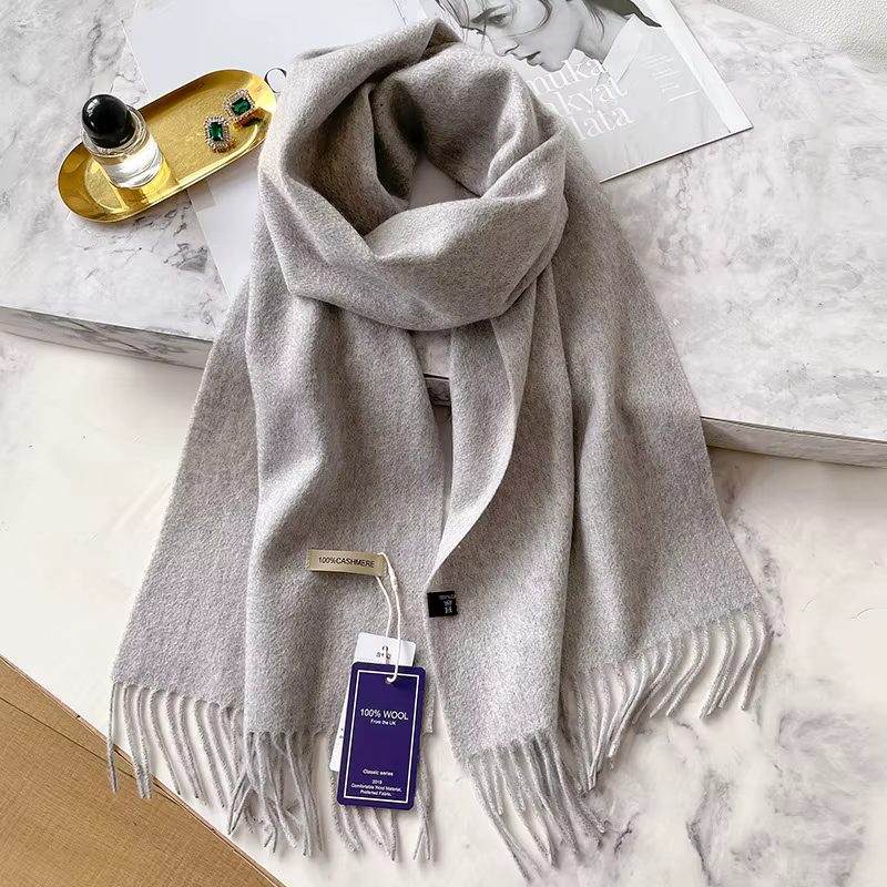 100% cachemire hiver Design Pashmina laine écharpe pour femmes chaud épais châles et enveloppes femme Bufanda