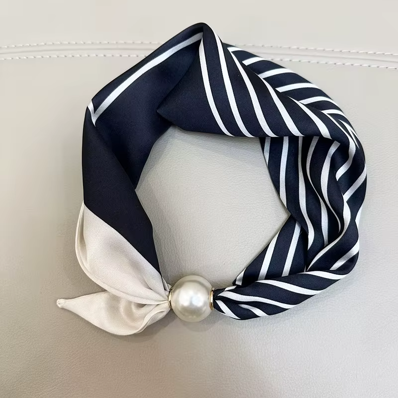 1/2 Pièces Foulard Élégant à Perles avec Fermoir Magnétique