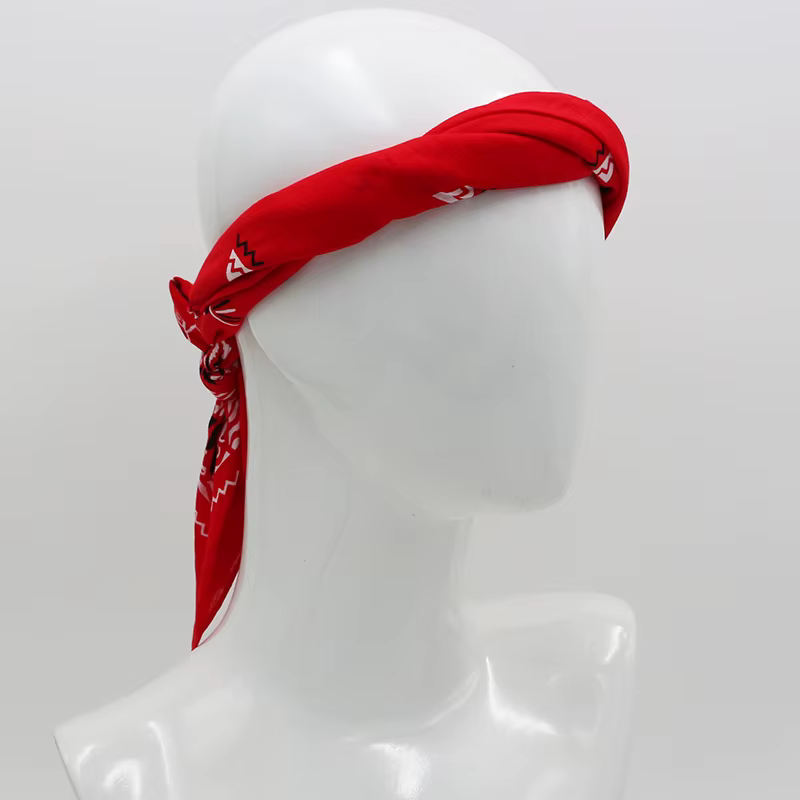 Nouveau Surdimensionné 70CM couleur rouge carré écharpe Style rétro imprimé coton Bandana chapeaux foulard