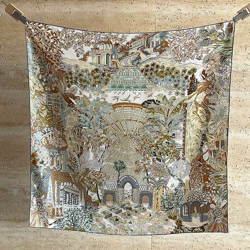100% sergé foulard en soie foulard cravate 90*90CM