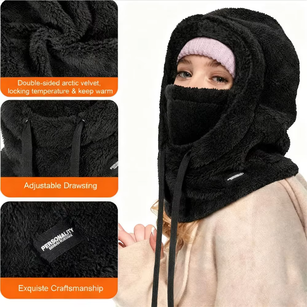 Cagoule thermique coupe-vent chaude d'hiver