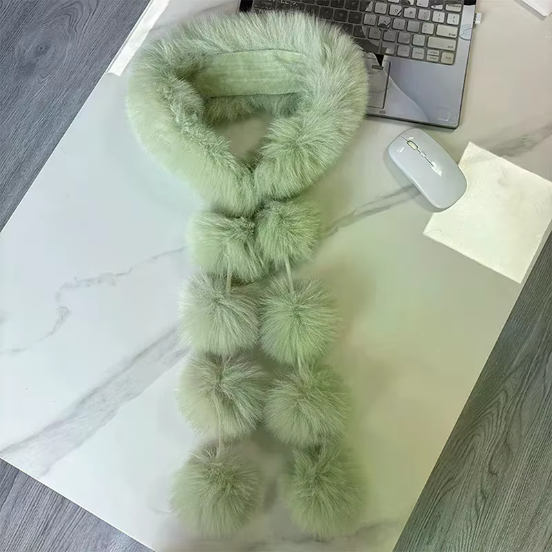 Longue fausse fourrure de renard écharpe femmes hiver chaud doux