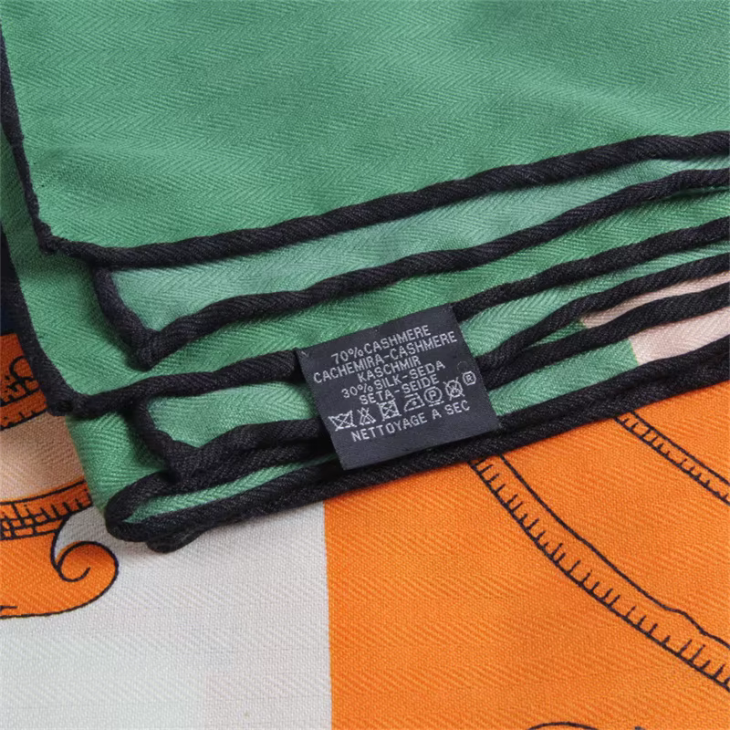 POBING foulard en cachemire de soie femmes roulé à la main ceinture de selle imprimer foulards carrés enveloppes