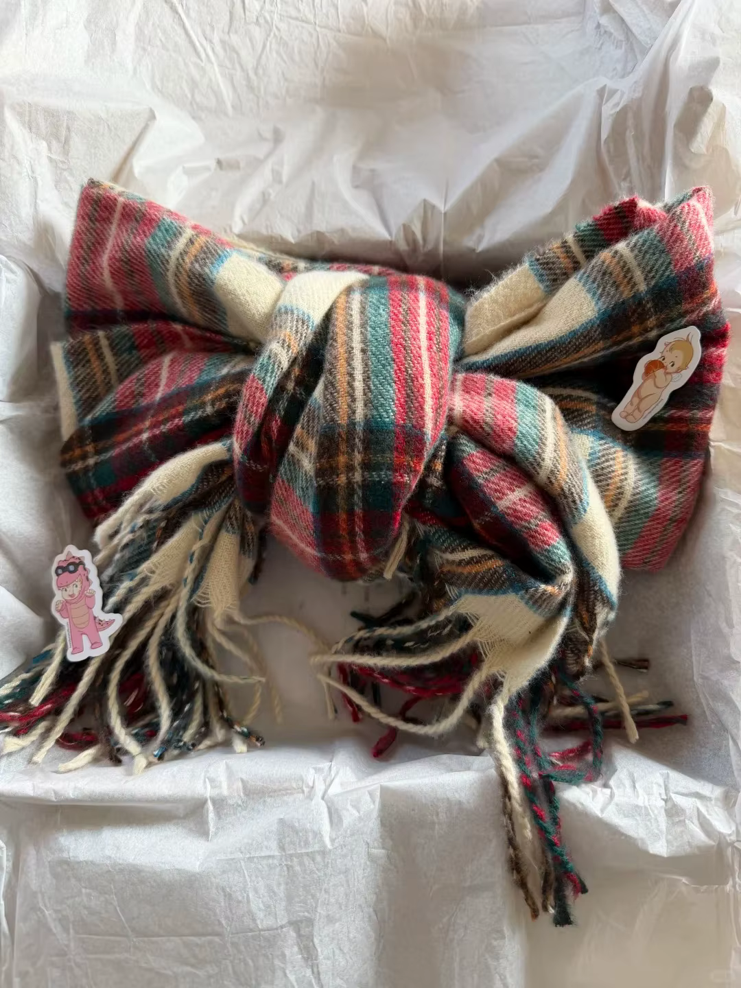 Américain Vintage gland Plaid tricoté écharpe femmes hiver unisexe chaud longue taille décontracté tout-match Preppy Style foulards noël