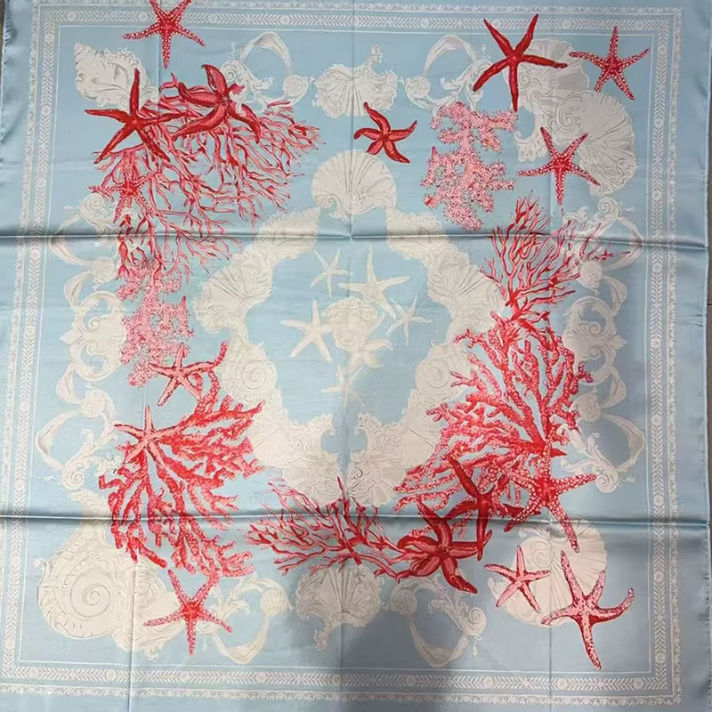 Écharpe en soie à motifs géométriques rétro multicolores