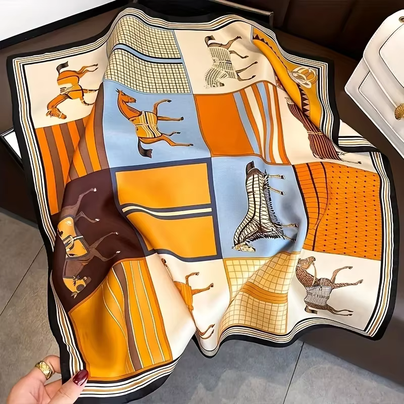 Foulard carré multifonctionnel en Satin pour femmes