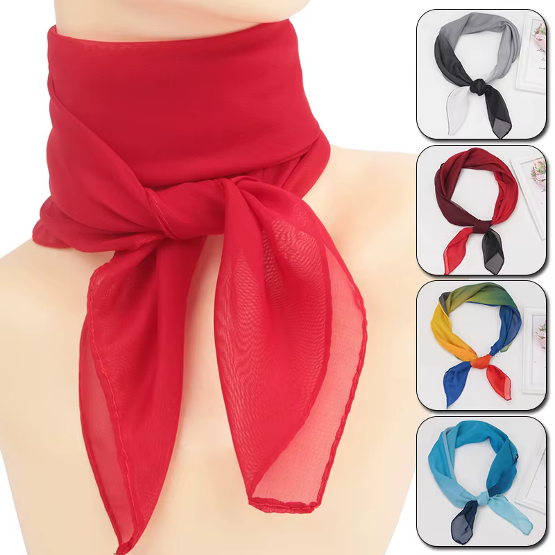 Écharpe carrée en mousseline de soie pour femme