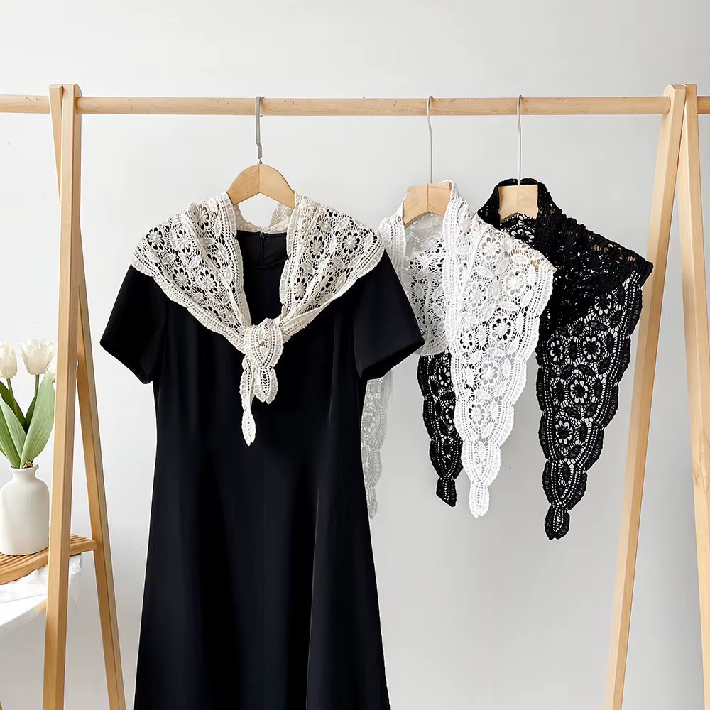 Écharpe creuse au Crochet Vintage pour femmes