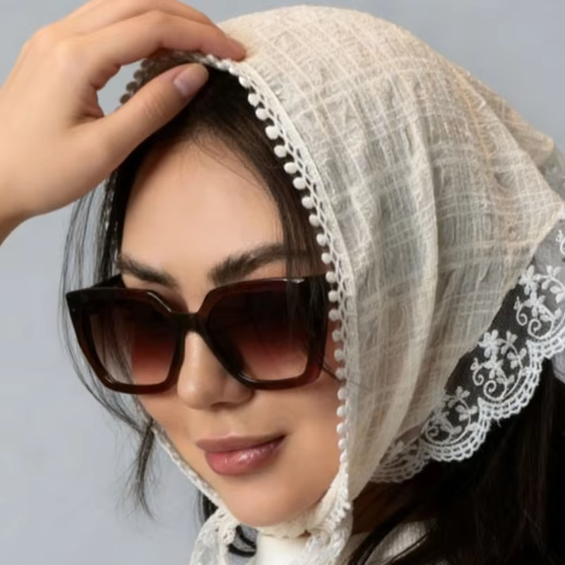 Nouveau foulard rétro en dentelle 2026 pour femme