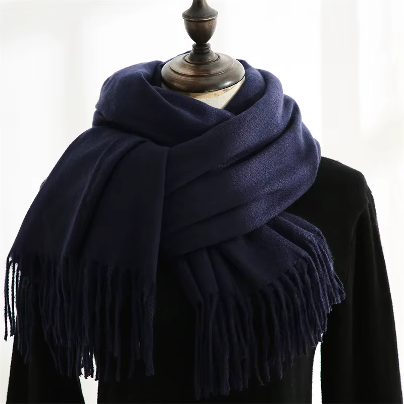 Écharpe de mode homme hiver chaud doux pour la peau longue silencieux avec gland cachemire enveloppes coupe-vent au jour froid unisexe Pashmina