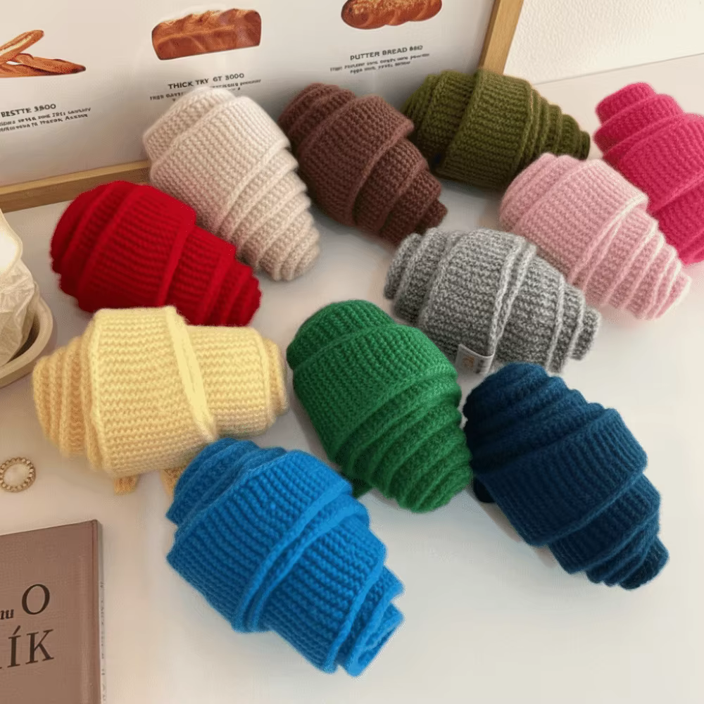 Écharpe en laine pure, mini croissant