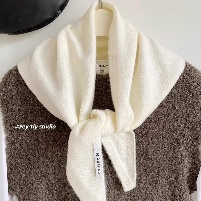 Écharpe triangulaire tricotée en laine Pure pour femmes