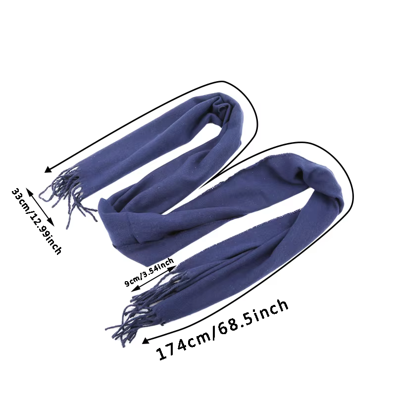 Foulards en laine hiver doux chaud cachemire châle épaissi Long gland