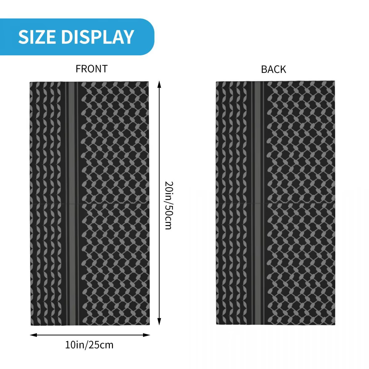 Keffiyeh en noir Shemagh tactique Bandana cache-cou imprimé cagoule écharpe chaude chapeaux randonnée unisexe adulte hiver